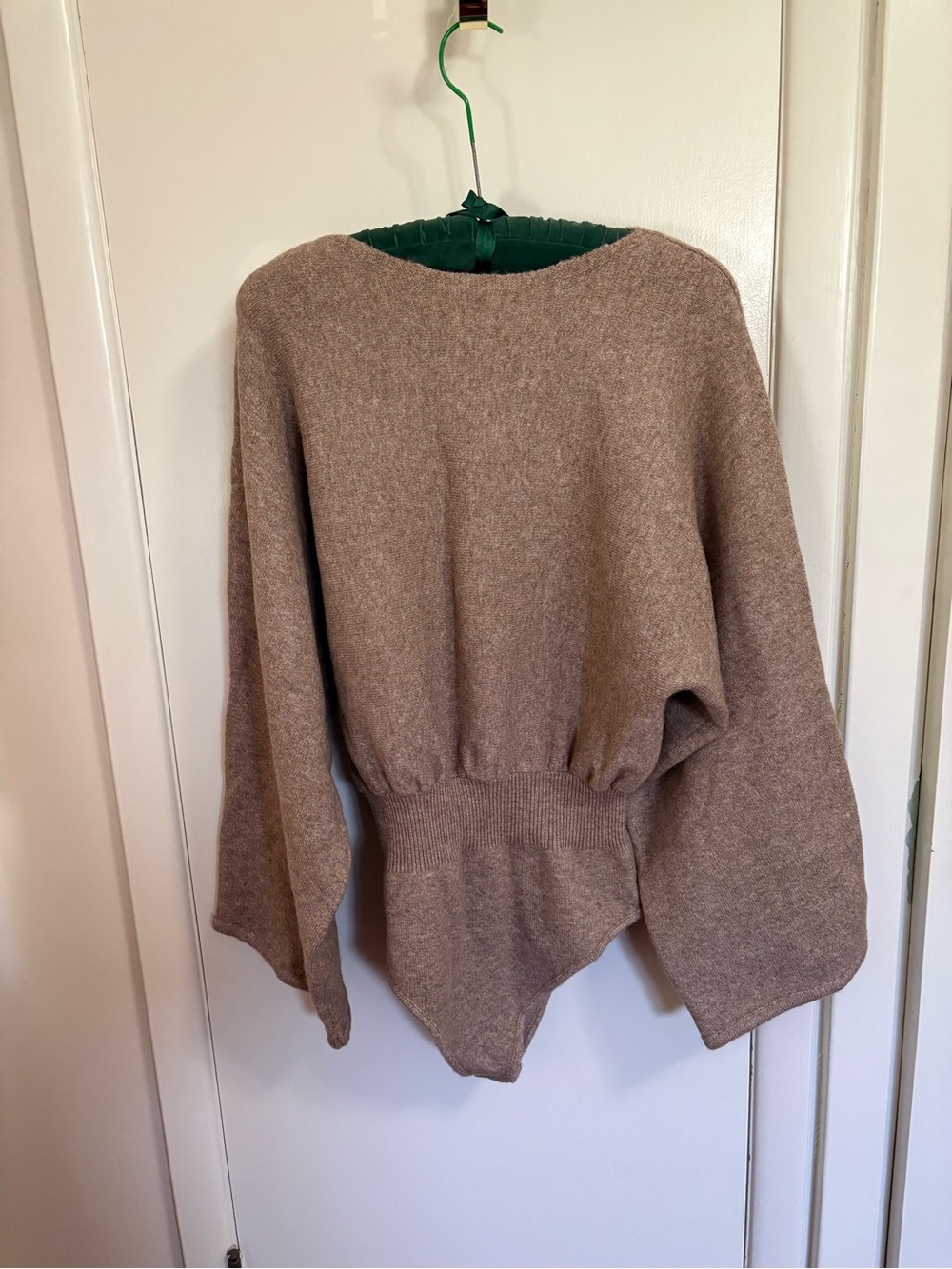 Wool blend crew neck body suit